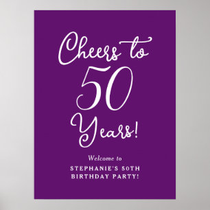Affiche Automne Purple Cheers à 50 ans Anniversaire Bienve
