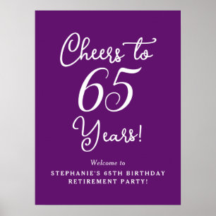 Affiche Automne Purple Cheers à 65 ans Parti de retraite