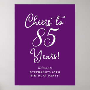 Affiche Automne Purple Cheers à 85 ans Anniversaire Bienve