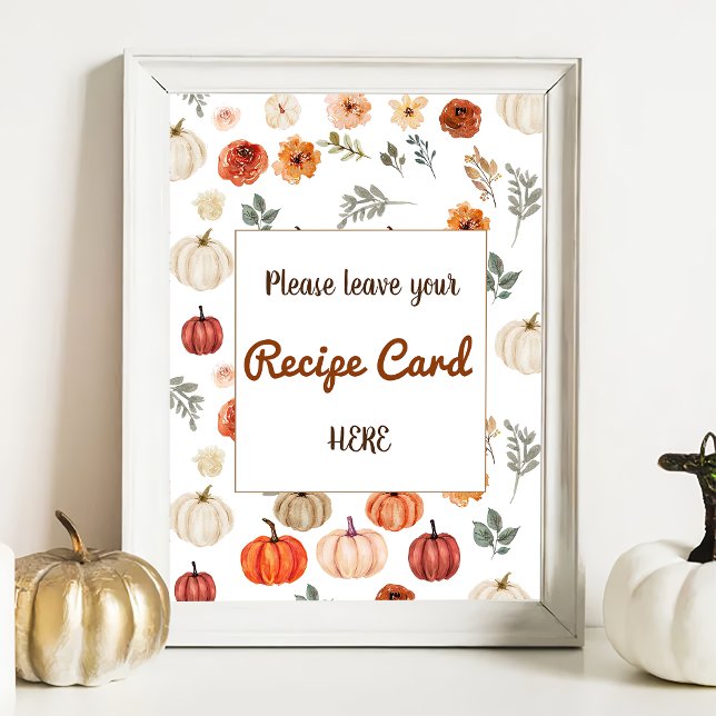 Affiche Automne Rustique Fête des mariées Recette Carte (Créateur téléchargé)