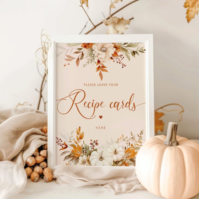 Affiche Automne rustique laissez votre carte de recette ic (Créateur téléchargé)