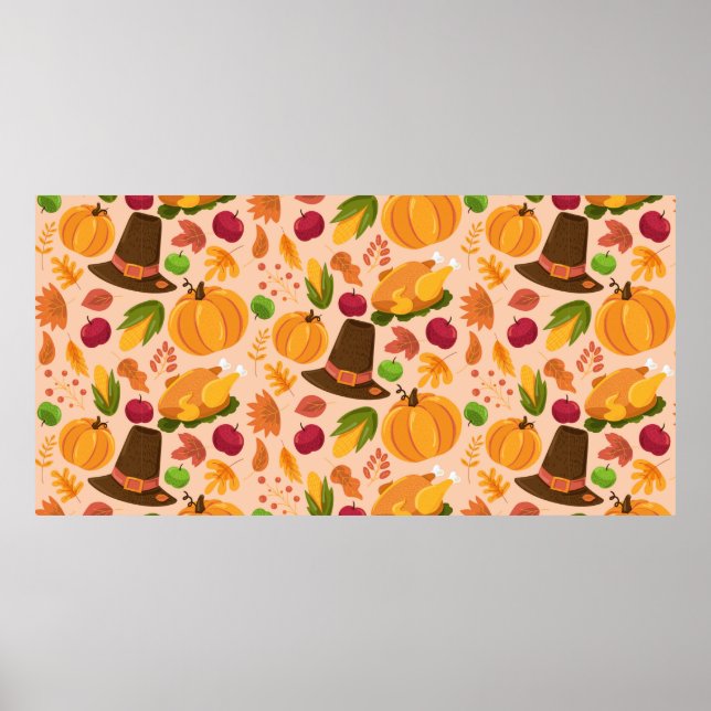 Affiche Automne sans couture motif, mignonne texture de de (Devant)