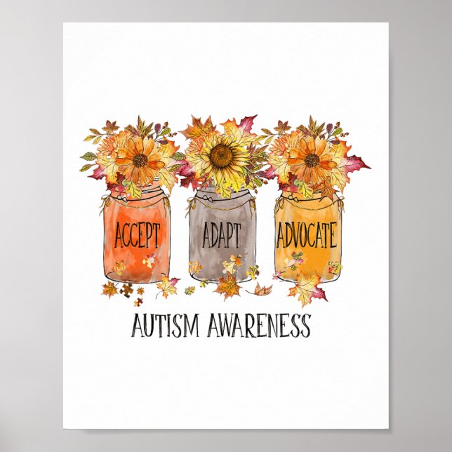 Affiche Automne Sensibilisation sur l'autisme Accepter Ada (Devant)