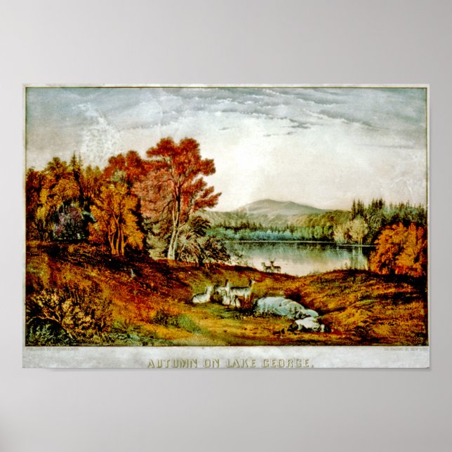 Affiche Automne sur le lac George (Devant)