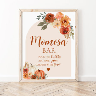 Affiche Automne Un Petit Baby shower Citrouille Momosa Bar