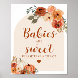 Affiche Automne Un Petit Bébé Citrouille Sont Baby shower