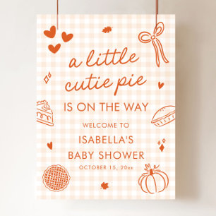 Affiche Automne Une Petite Cutie Baby shower à tarte Affic