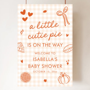 Affiche Automne Une Petite Cutie Baby shower à tarte Affic