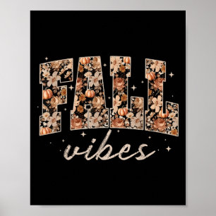 Affiche Automne Vibes Citrouille Saison Fleur Thanksgiving