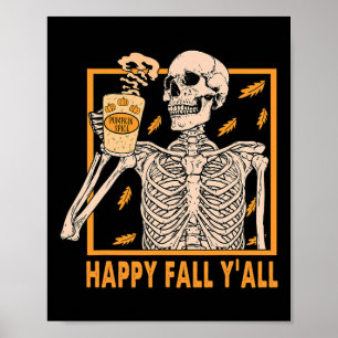 Affiche Automne Vous Les Femmes Halloween Squelette Épice 