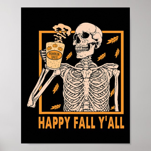 Affiche Automne Vous Les Femmes Halloween Squelette Épice  (Devant)