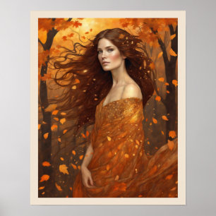 Affiche Automne Wind Wind Wind Wine in Woods Art Nuevo Imp