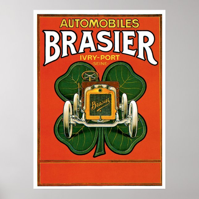 Affiche Automobiles Brasier (Devant)