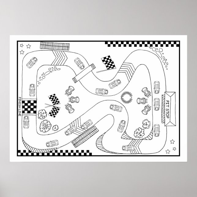 Affiche Automobiles Racetrack Garçons do-it-yourself Color (Devant)