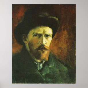 Affiche Autoportrait avec Casquette de couleur foncée