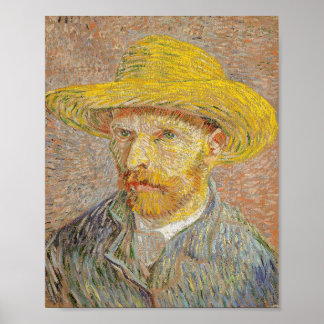 Affiche Autoportrait avec Casquette paille (1887)
