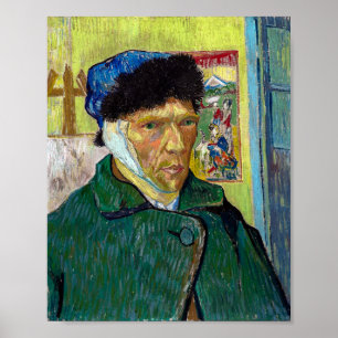 Affiche Autoportrait avec l'oreille bandée Van Gogh