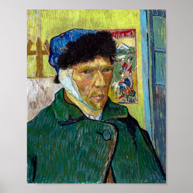 Affiche Autoportrait avec l'oreille bandée | Van Gogh | (Devant)
