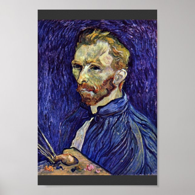 Affiche Autoportrait Avec Palette Par Vincent Van Gogh (Devant)
