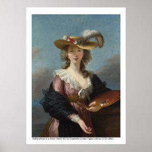 Affiche Autoportrait dans un Casquette de paille 1782