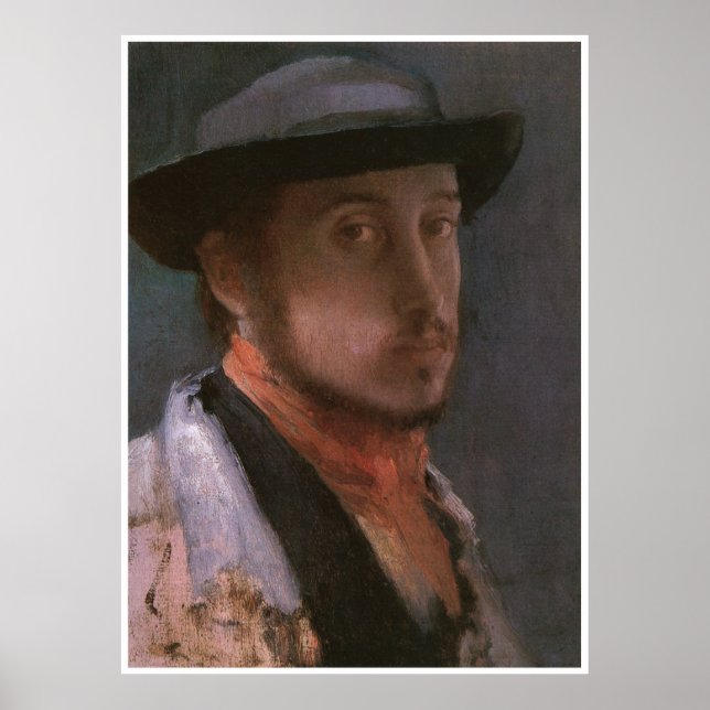 Affiche Autoportrait dans un Casquette souple, Edgar Degas (Devant)