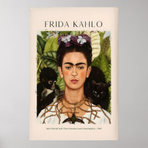 Affiche Autoportrait de Frida Kahlo avec collier d'épines