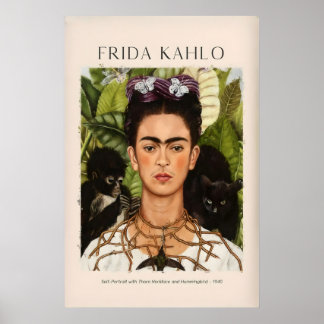 Affiche Autoportrait de Frida Kahlo avec collier d'épines