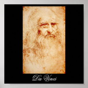 Affiche Autoportrait de Leonardo da Vinci circa 1510-1515
