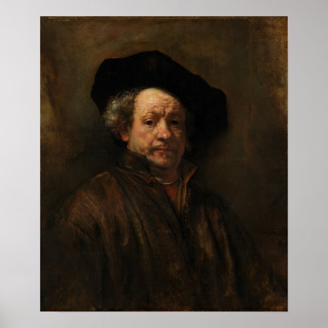 Affiche Autoportrait de Rembrandt (Devant)