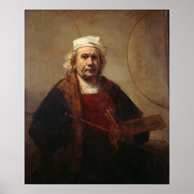 Affiche Autoportrait de Rembrandt avec cercles (Devant)