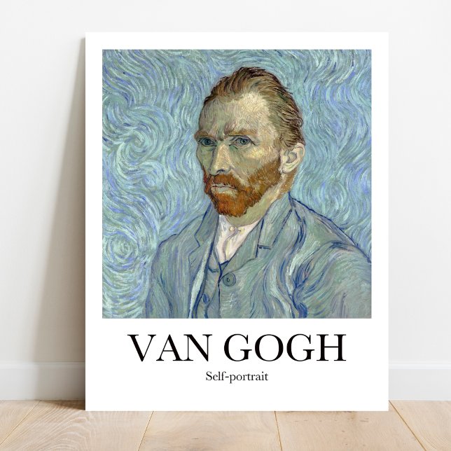 Affiche Autoportrait de Vincent van Gogh (Own a Van Gogh: Self-Portrait (1889). Vivid colors, museum-quality print)