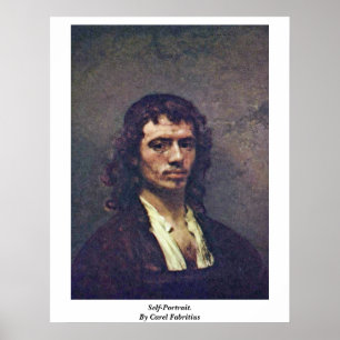 Affiche Autoportrait. Par Carel Fabritius