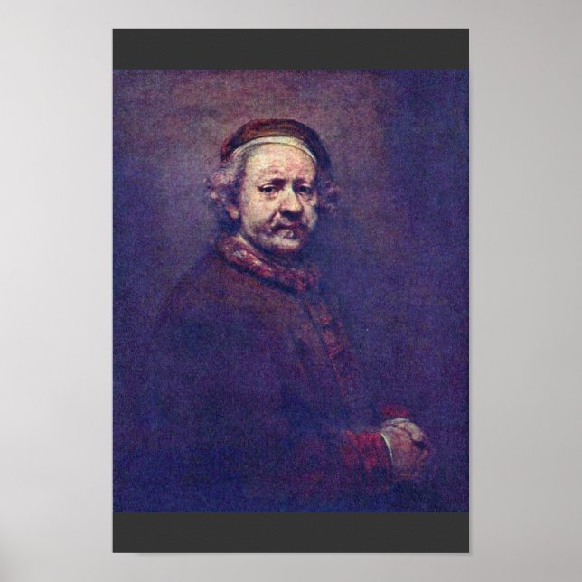 Affiche Autoportrait. Par Rembrandt Van Rijn (Devant)