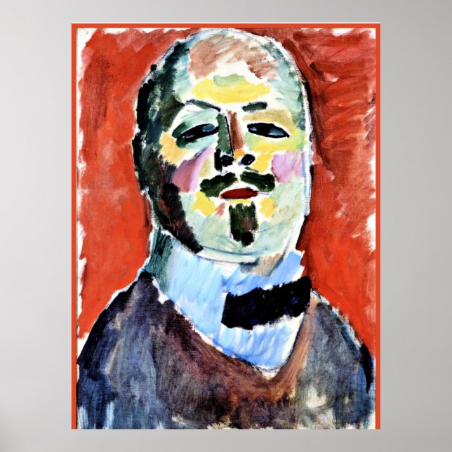 Affiche Autoportrait, peinture d'Alexi Jawlensky, 1905 (Devant)