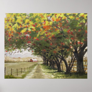 Affiche Autoroute d'automne