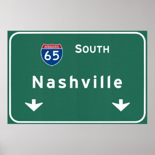 Affiche Autoroute d'autoroute nationale de Nashville
