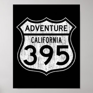 Affiche Autoroute de Californie &#; 5 - Randonnée Pêche Es