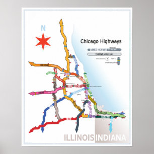 Affiche Autoroutes de Chicago