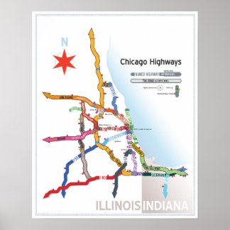 Affiche Autoroutes de Chicago