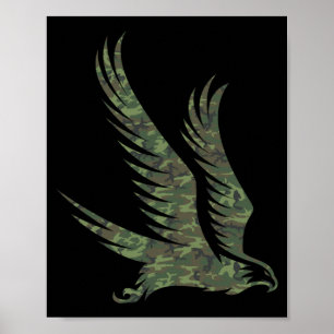 Affiche Autour militaire imprimé camouflage Raptor Oiseau