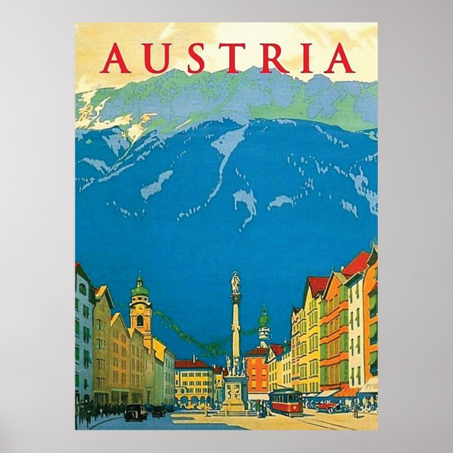 Affiche Autriche, centre-ville (Devant)