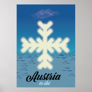 Affiche Autriche pour skier