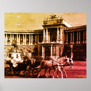 Affiche Autriche vintage Palais de Hofburg Vienne