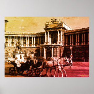 Affiche Autriche vintage palais Hofburg de Vienne