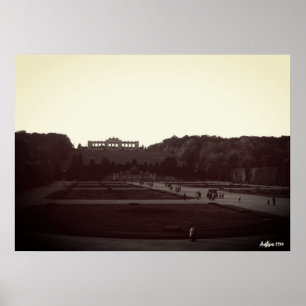 Affiche Autriche vintage Vienne Jardins de Schonbrunn 1970