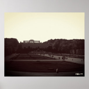 Affiche Autriche vintage Vienne Jardins de Schonbrunn 1970