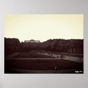 Affiche Autriche vintage Vienne Jardins de Schonbrunn 1970