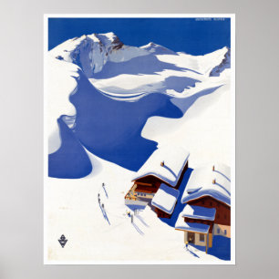 Affiche Autriche vintage Voyage de ski