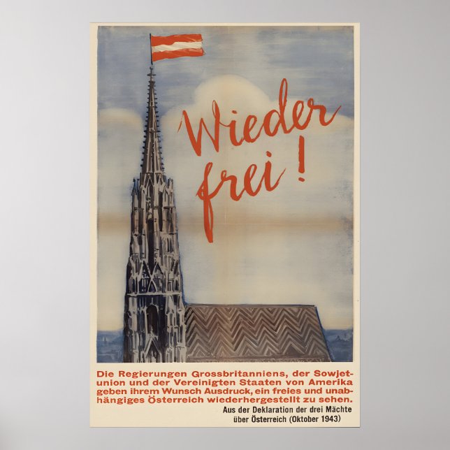 Affiche autrichienne de 1945 Libres à nouveau ! In (Devant)