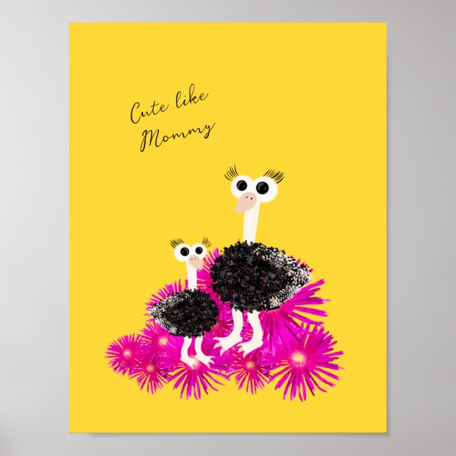 Affiche Autruches mignonnes  (Devant)